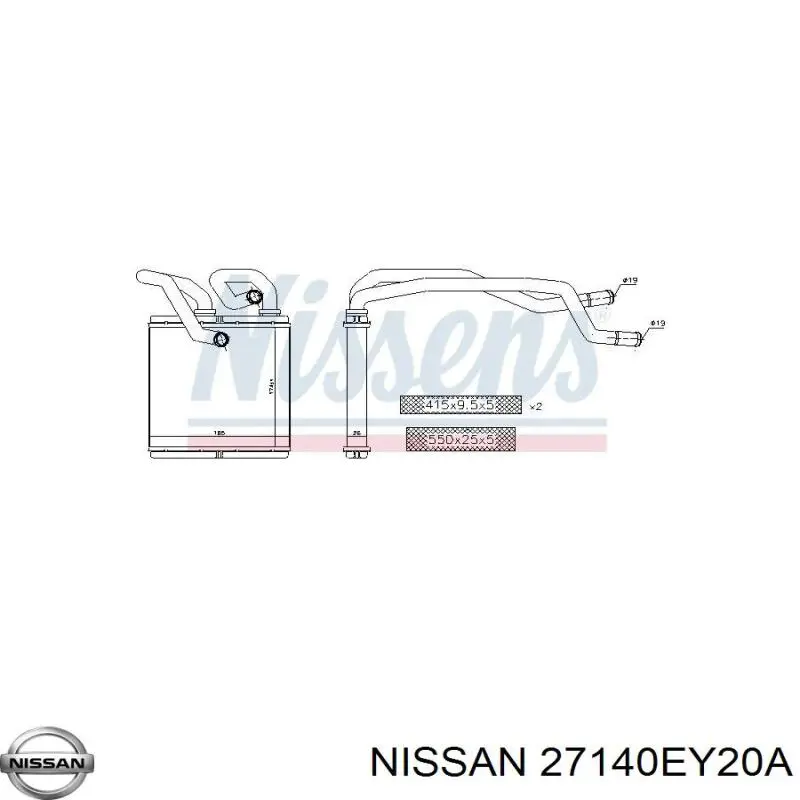 27140EY20A Nissan радіатор пічки (обігрівача)