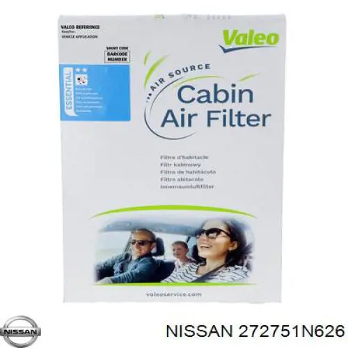 Купити 272751N626 Nissan/Infiniti Фільтр салону вугільний