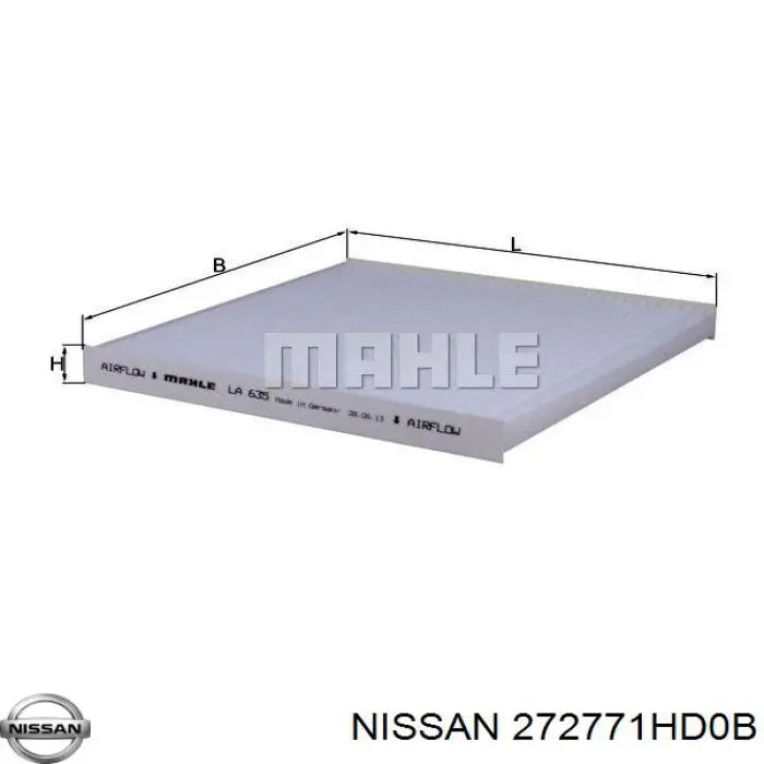 272771HD0B Nissan фільтр салону