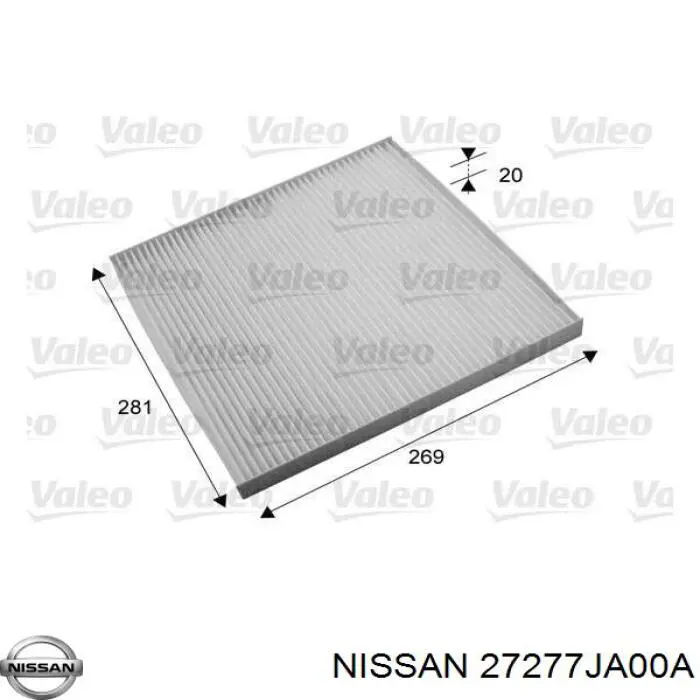 Фільтр повітряний обігрівача Nissan/Infiniti 27277JA00A ціна, від 5.19 USD