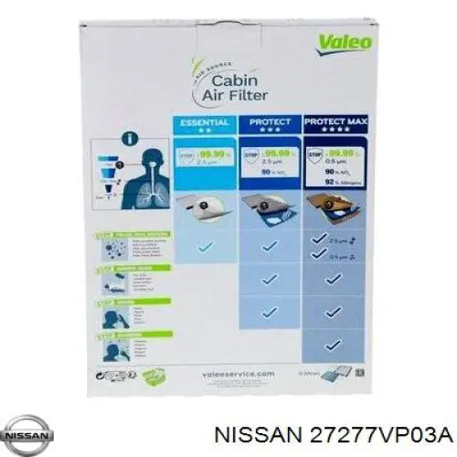 Купити 27277VP03A Nissan/Infiniti Фільтр салону вугільний