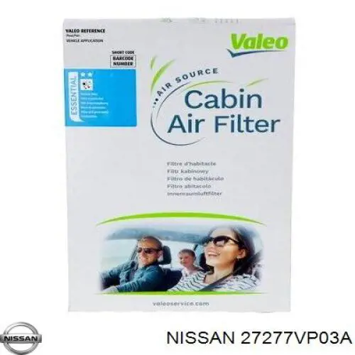 Фільтр повітряний обігрівача Nissan/Infiniti 27277VP03A ціна, від 9.96 USD