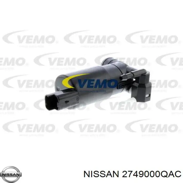 2749000QAC Nissan насос-двигун омивача скла, переднього