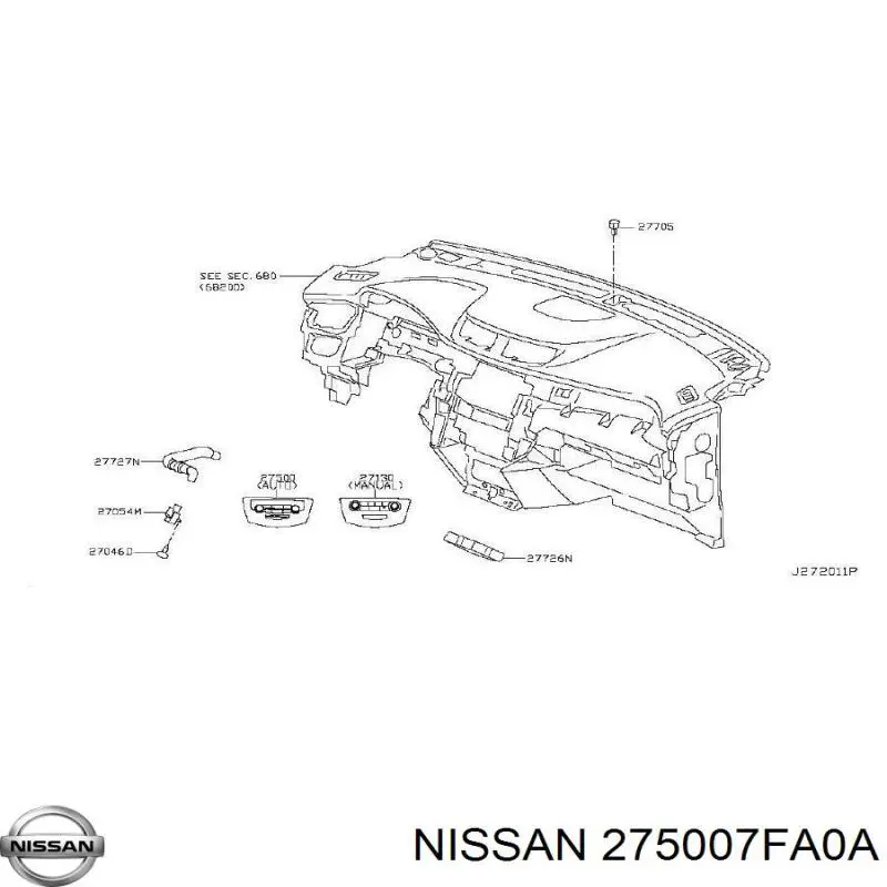 275007FA0A Nissan/Infiniti Механізм управління кондиціонером