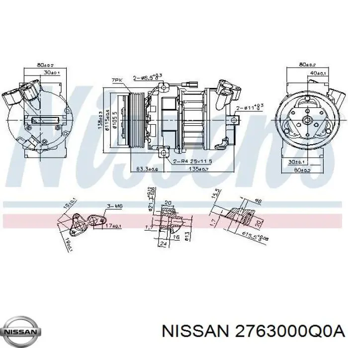 2763000Q0A Nissan компресор кондиціонера