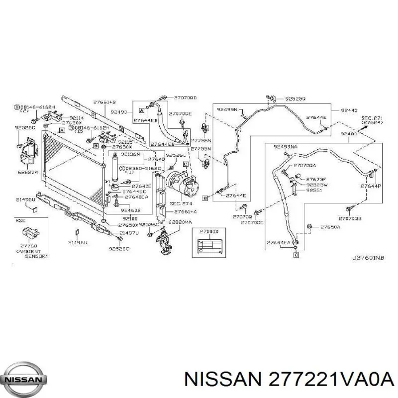Датчик температури навколишнього середовища Nissan/Infiniti 277221VA0A ціна, від 11.05 USD