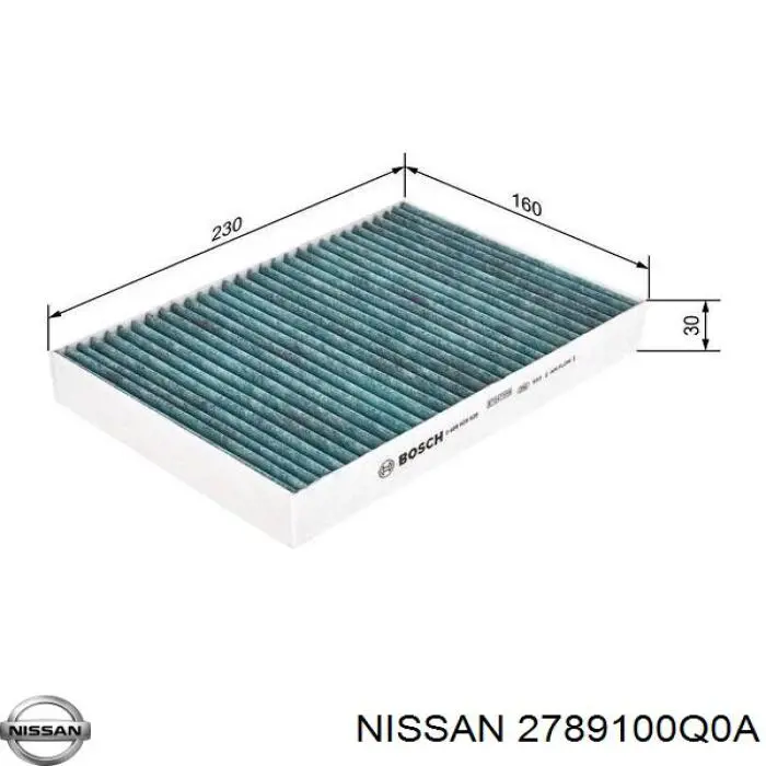 2789100Q0A Nissan фільтр салону