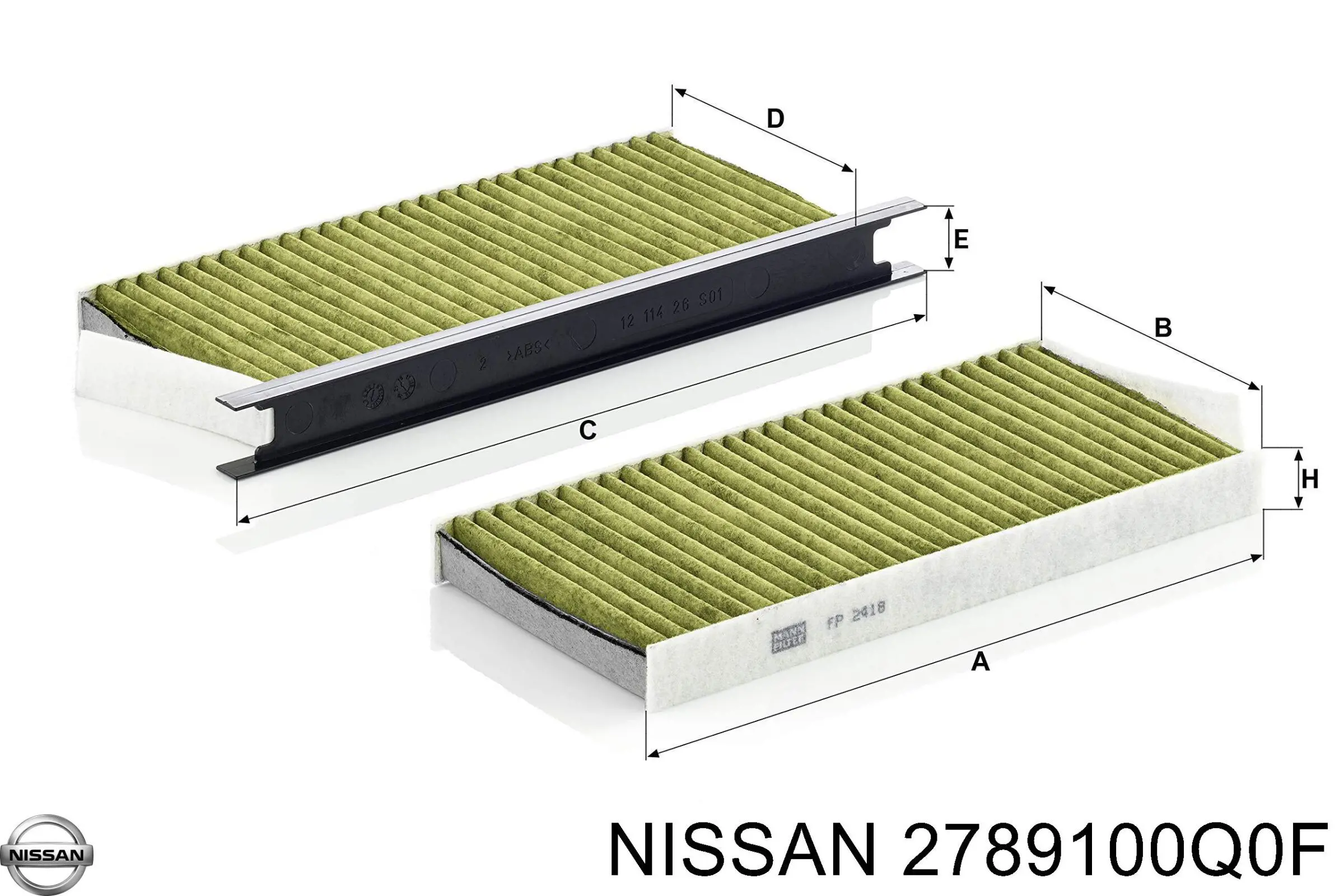 Купити 2789100Q0F Nissan/Infiniti Фільтр салону вугільний