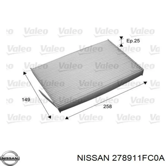 Купити 278911FC0A Nissan/Infiniti Фільтр салону вугільний