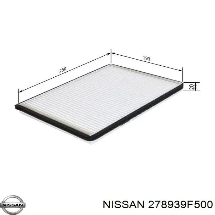 Фільтр повітряний обігрівача Nissan/Infiniti 278939F500 ціна, від 3.81 USD