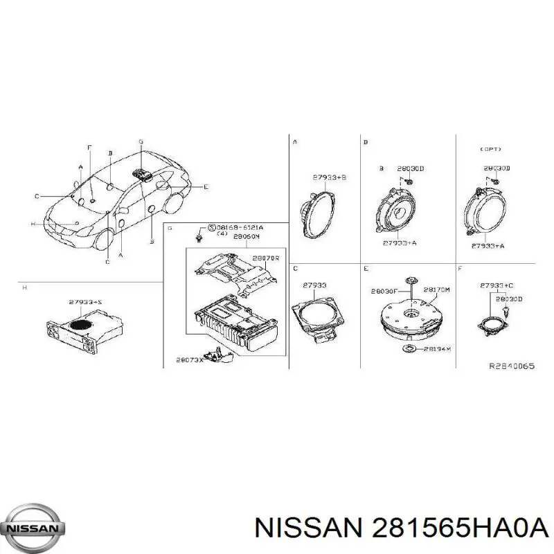 281565HA0A Nissan/Infiniti Динамік передньої двері