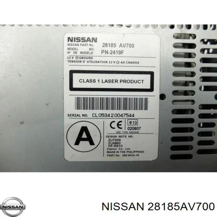 Магнітола 28185AV700 Nissan/Infiniti