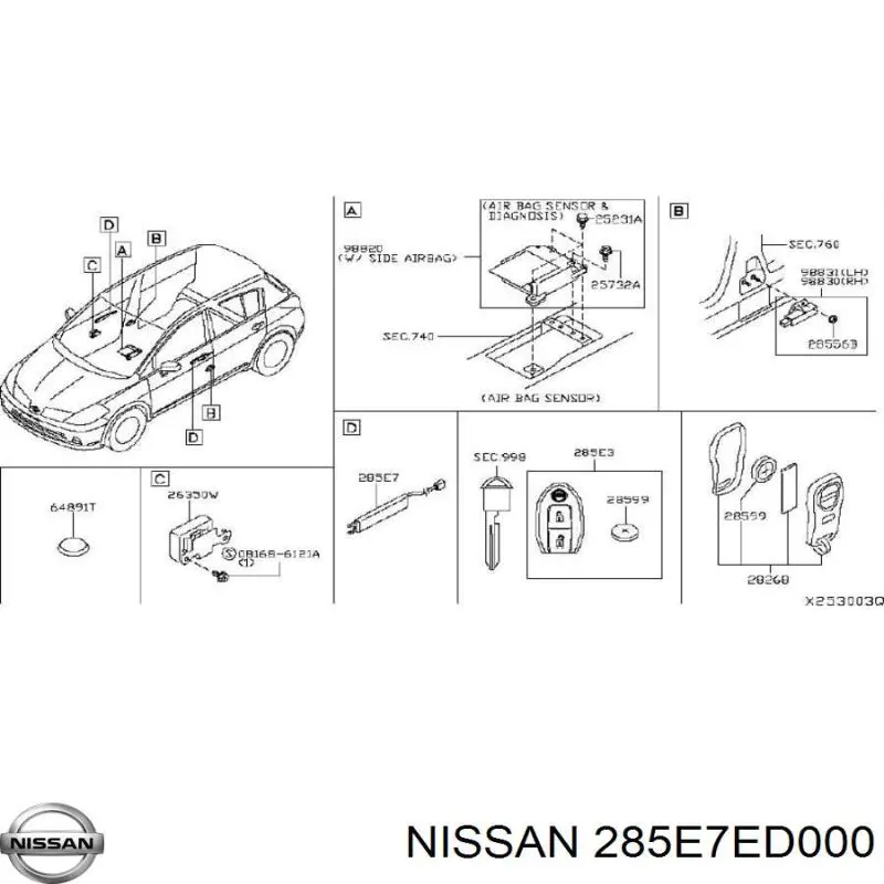  Nissan/Infiniti 285E7ED000 ціна, від 12.63 USD