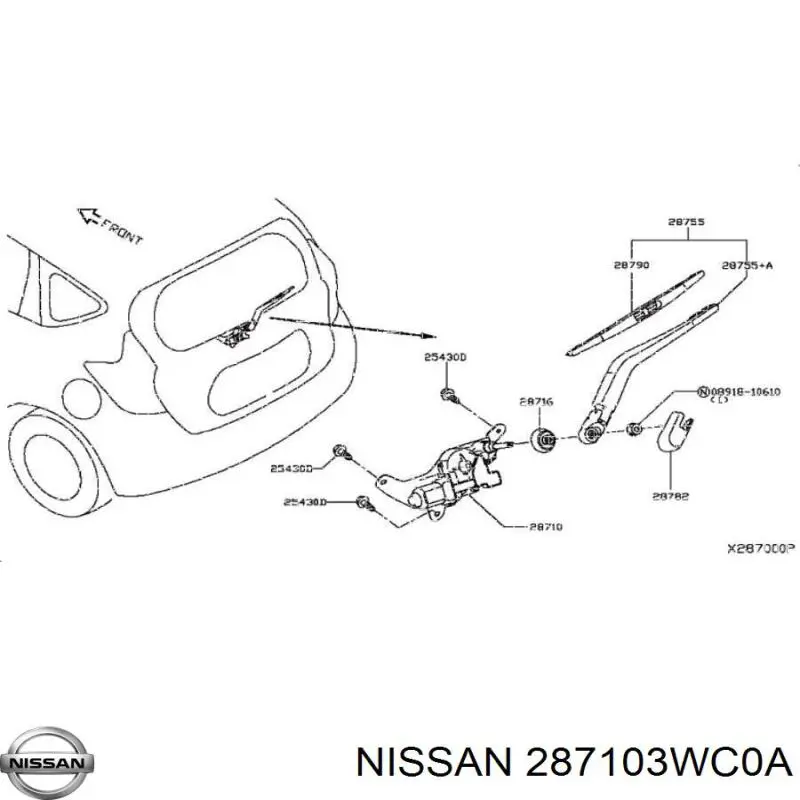 Склоочисник дверей задка Nissan/Infiniti 287103WC0A ціна, від 19.42 USD