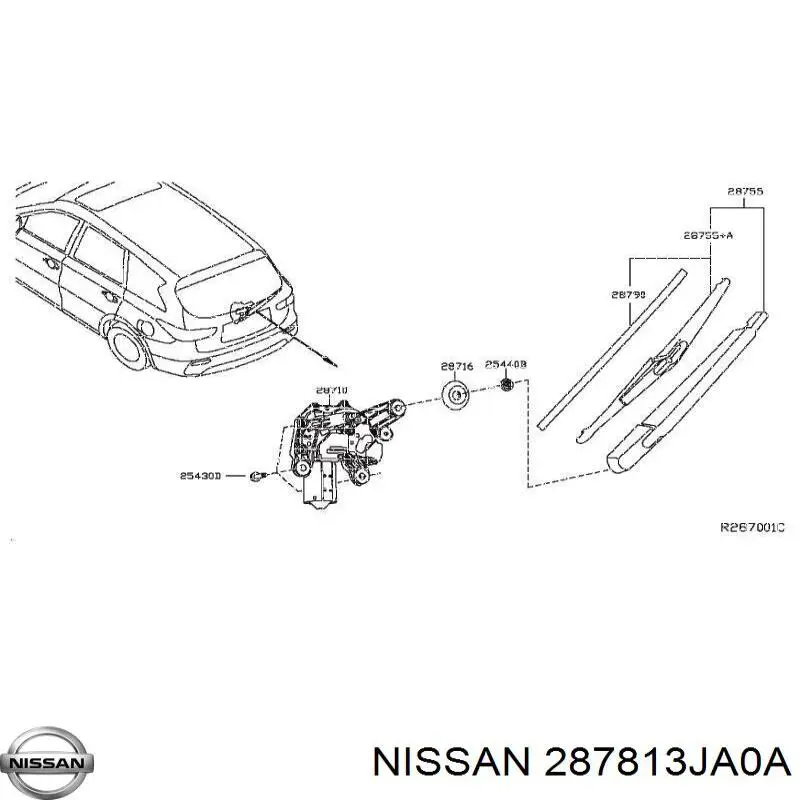 287813JA0A Nissan/Infiniti Важіль-поводок двірника заднього скла