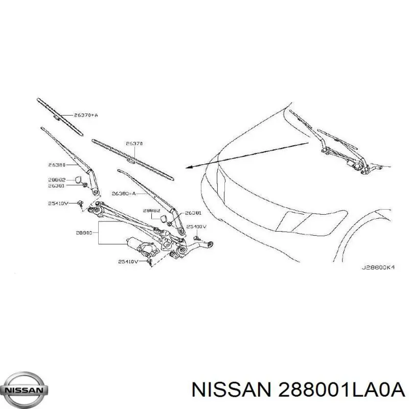 288001LA0A Nissan/Infiniti Трапеція рульова в зборі