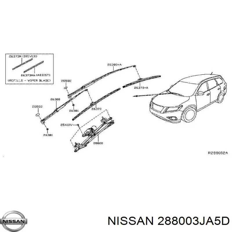 288003JA4D Nissan/Infiniti Трапеція склоочисника