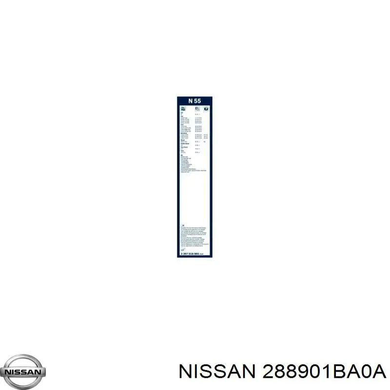 Щітка-двірник лобового скла, водійська 288901BA0A Nissan/Infiniti