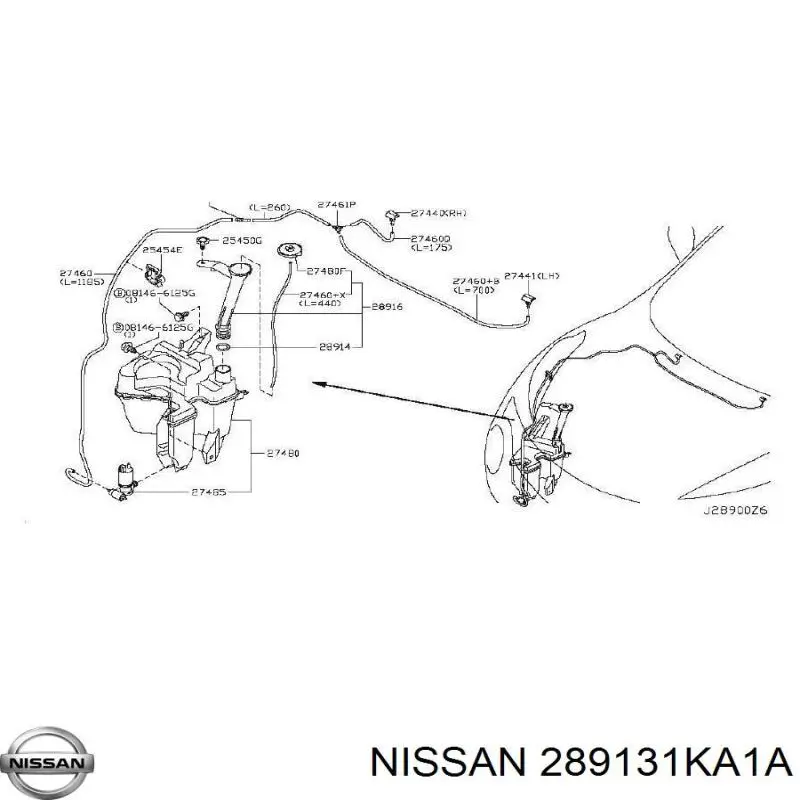 289131KA1A Nissan/Infiniti Кришка бачка омивача
