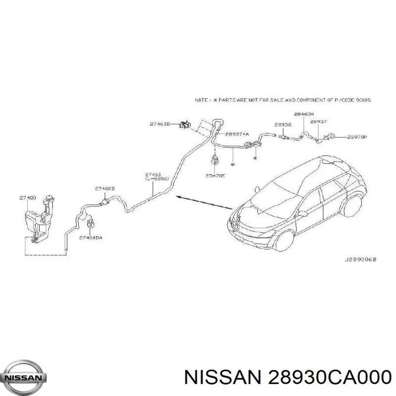 28930CA000 Nissan форсунка омивача лобового скла