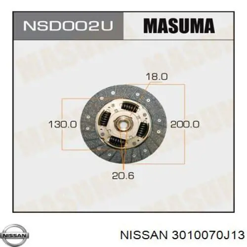 3010070J13 Nissan диск зчеплення