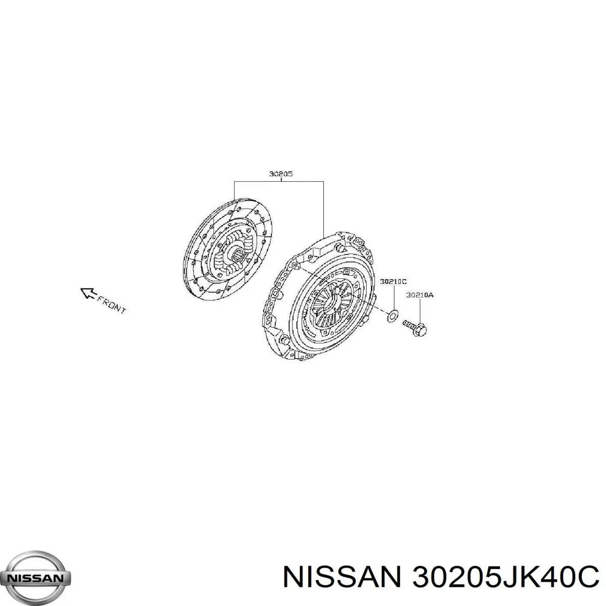 Купити 30205JK40C Nissan/Infiniti Комплект зчеплення (диск, корзина, підшипник)