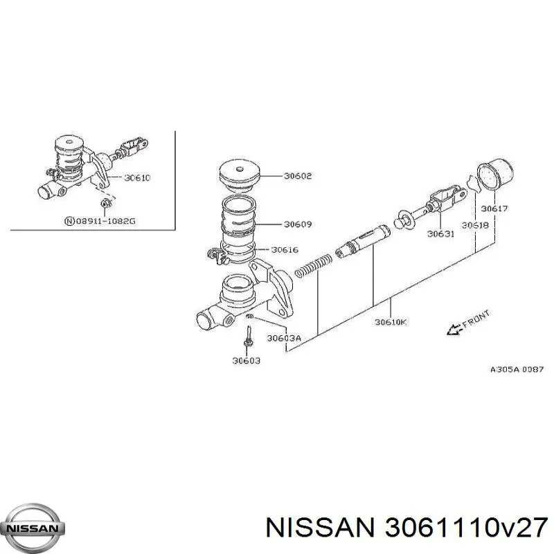 Купити 3061110V27 Nissan/Infiniti Ремкомплект головного циліндра зчеплення