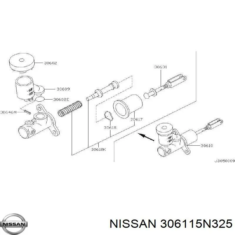 Ремкомплект головного циліндру зчеплення Nissan/Infiniti 306115N325 ціна, від 19.89 USD