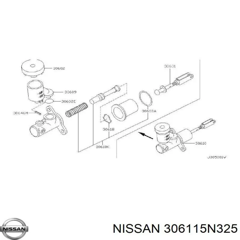 Ремкомплект головного циліндру зчеплення 306115N325 Nissan/Infiniti