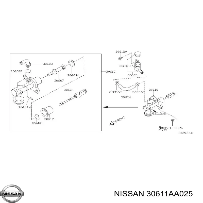  Ремкомплект головного циліндра зчеплення Nissan Navara 