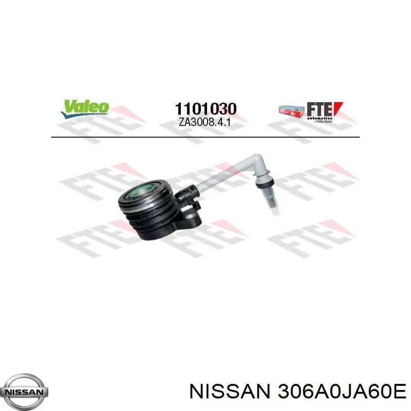 Купити 306A0JA60E Nissan/Infiniti Робочий циліндр зчеплення в зборі з витискним підшипником