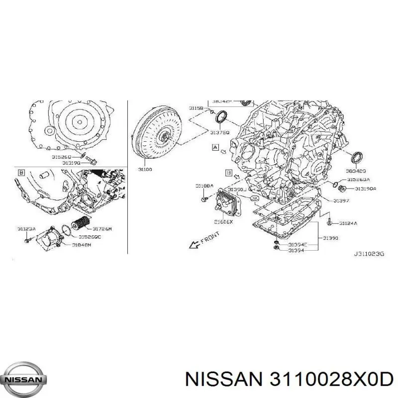 Гідротрансформатор ГМП Nissan/Infiniti 3110028X0D ціна, від 81.06 USD