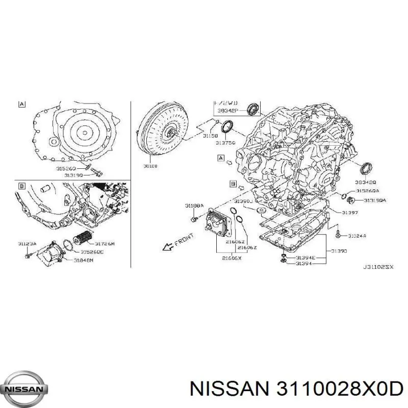 3110028X0D Nissan/Infiniti Передача гідромеханічна (ГМП)