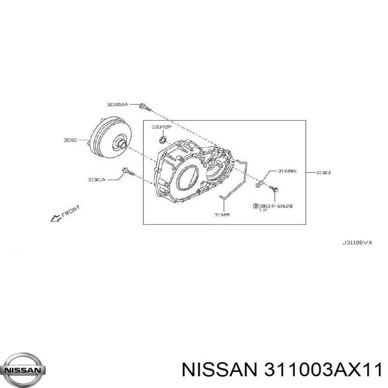 Гідротрансформатор ГМП Nissan/Infiniti 311003AX11 ціна, від 101.58 USD