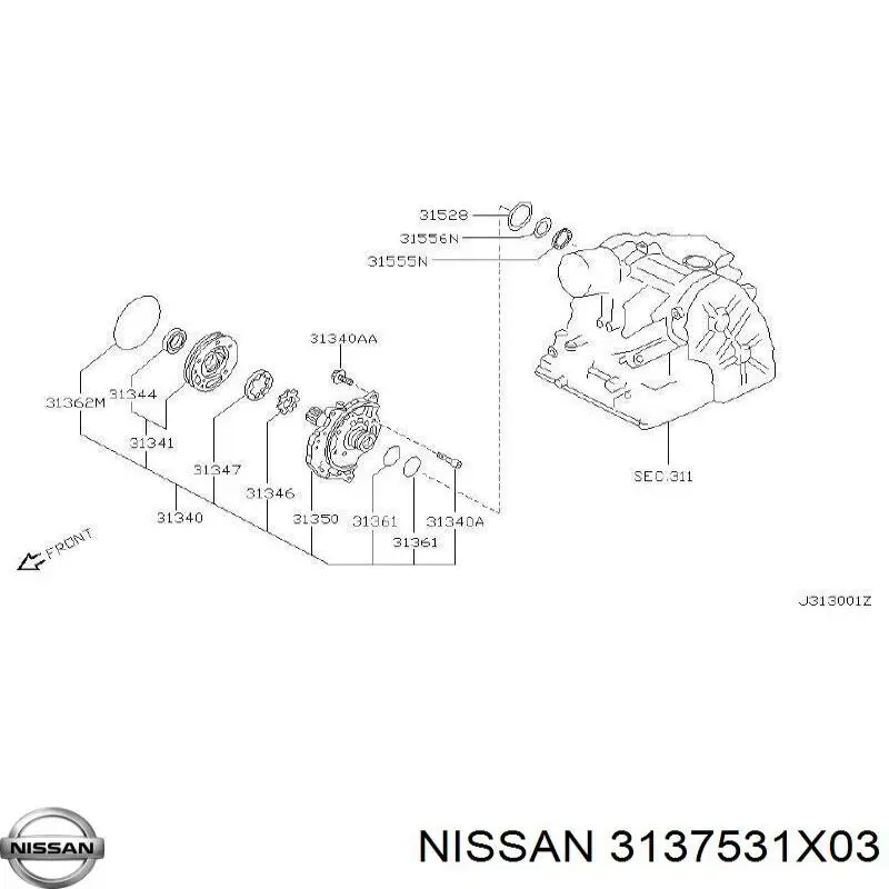 Сальник масляної помпи Nissan/Infiniti 3137531X03 ціна, від 4.60 USD