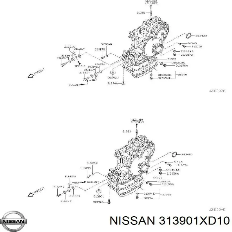 Піддон АКПП Nissan/Infiniti 313901XD10 ціна, від 82.87 USD
