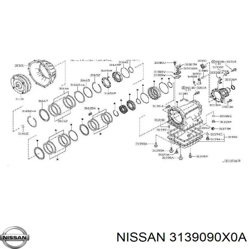3139090X0A Nissan/Infiniti Піддон АКПП