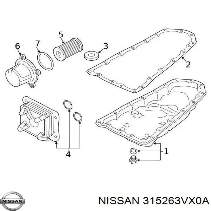 Кільце ущільнювача фільтра АКПП Nissan/Infiniti 315263VX0A ціна, від 3.99 USD