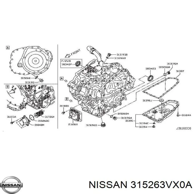 Купити 315263VX0A Renault (RVI) Кільце ущільнювача фільтра АКПП