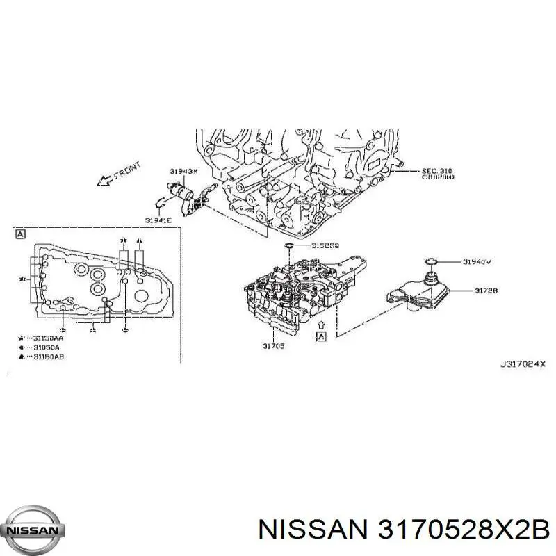  Nissan/Infiniti 3170528X2B ціна, від 276.24 USD