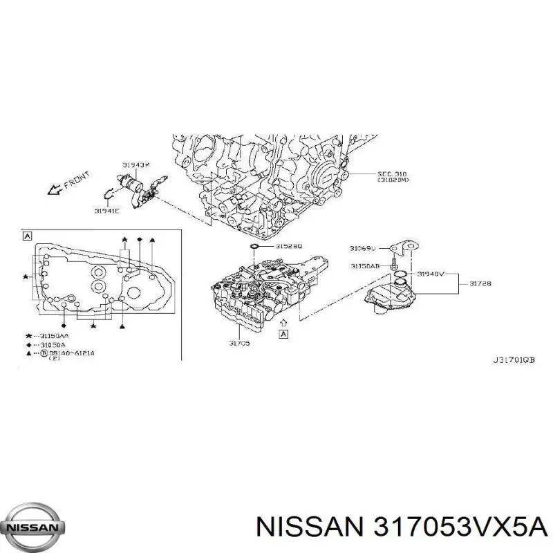 Гідроблок АКПП Nissan/Infiniti 317053VX5A ціна, від 192.80 USD