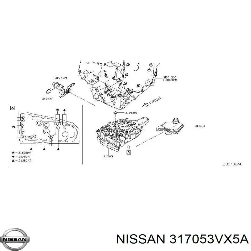 Гідроблок АКПП 317053VX5A Nissan