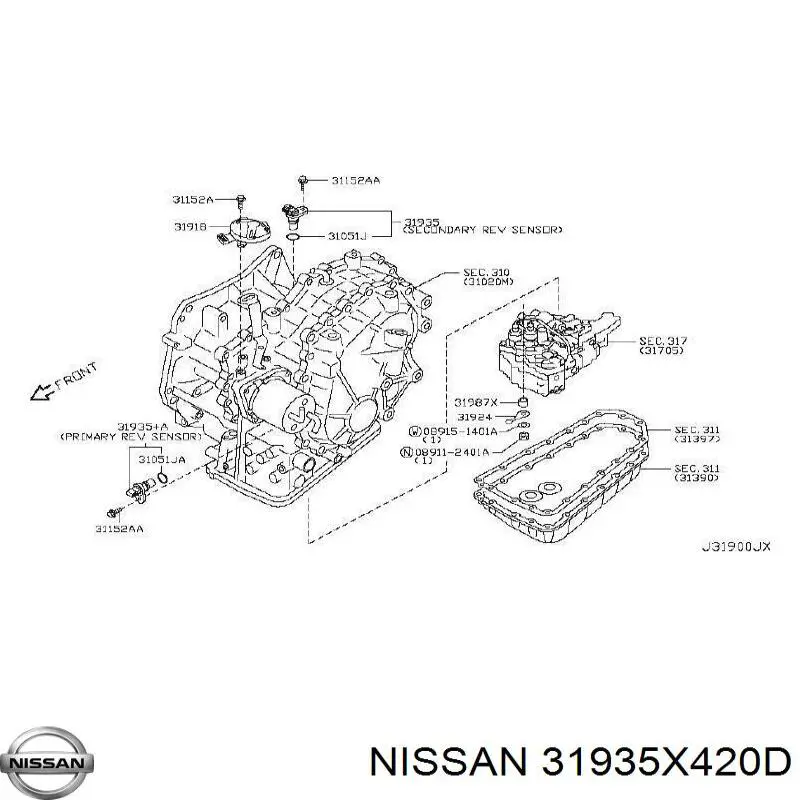 Датчик швидкості 31935X420D Nissan