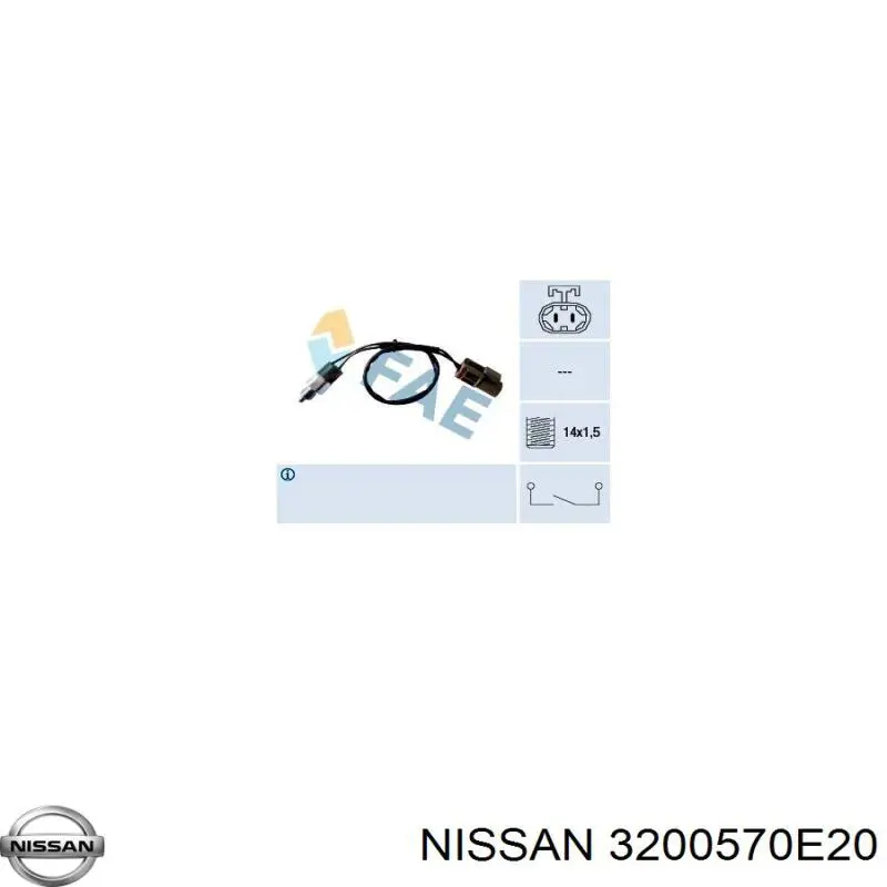 3200570E20 Nissan датчик включення ліхтарів заднього ходу