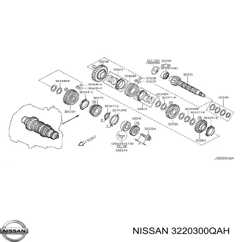 Опорний підшипник первинного валу КПП (центрирующий підшипник маховика) Nissan Almera 2 (N16) (Нісан Альмера)