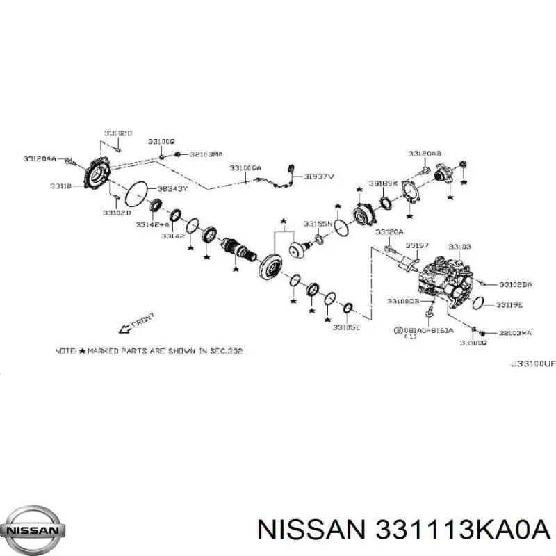 331113KA0A Nissan/Infiniti Сальник АКПП/КПП, вхідного/первинного вала