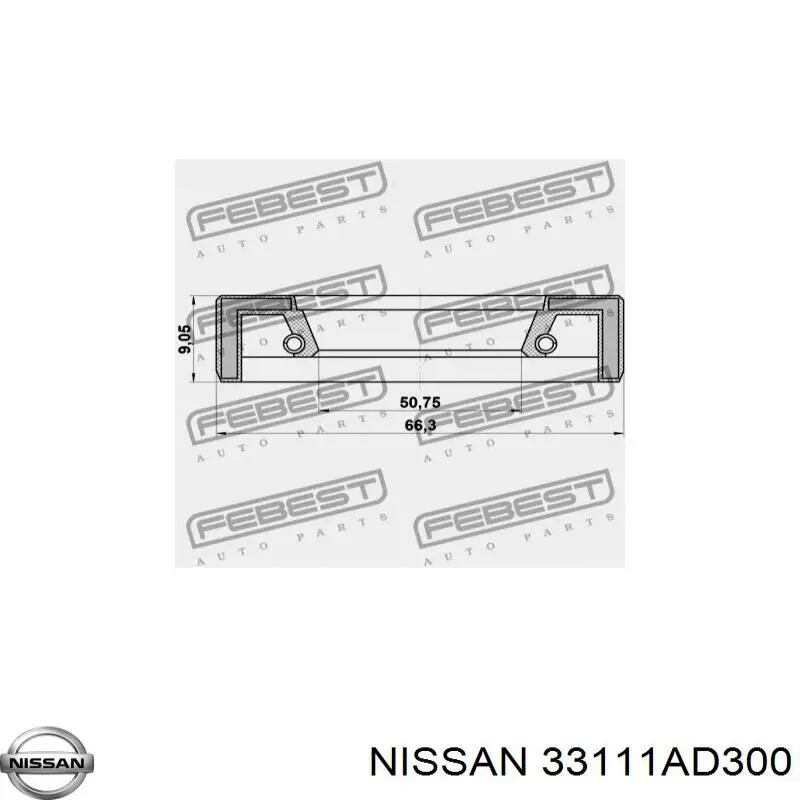 Купити 3311106R00 Nissan/Infiniti Сальник роздавальної коробки, задній вихідний