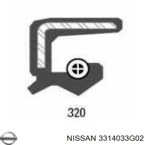 Сальник хвостовика редуктора переднього моста Nissan/Infiniti 3314033G02 ціна, від 5.51 USD