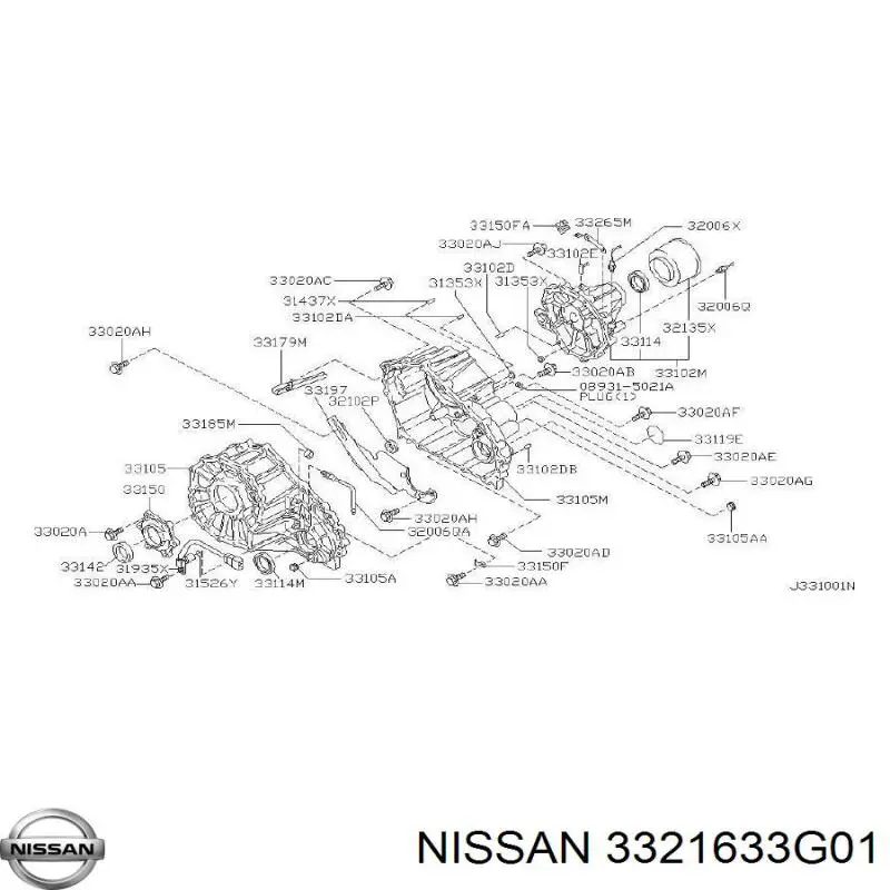 Сальник роздавальної коробки, первинного вала Nissan/Infiniti 3321633G01 ціна, від 7.57 USD