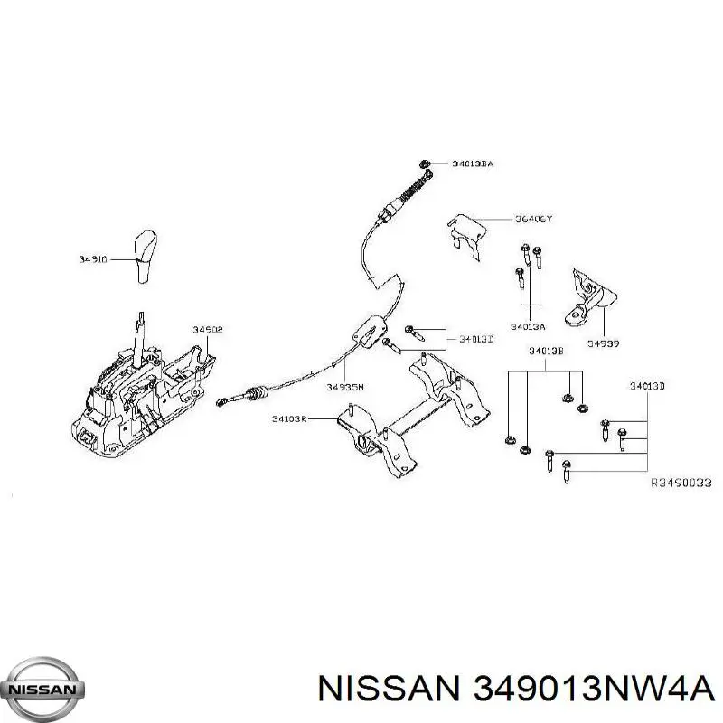 Механізм перемикання передач Nissan/Infiniti 349013NW4A ціна, від 24.31 USD